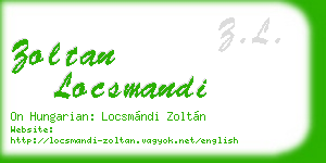 zoltan locsmandi business card