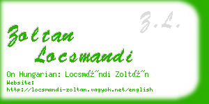 zoltan locsmandi business card